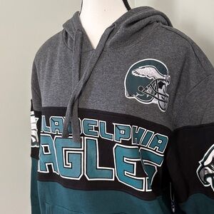 STARTER Philadelphia Eagles Charcoal and Teal Hoodie